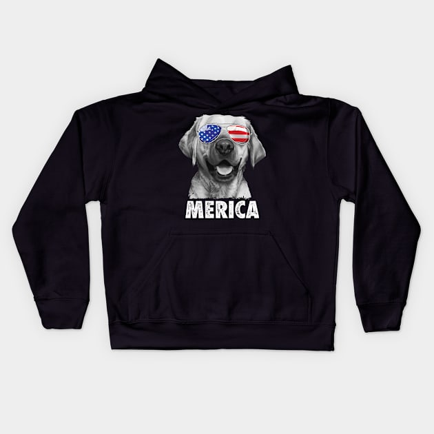 Labrador 4th of July Shirt Kids Hoodie by Namio